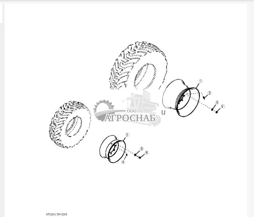Обод, 19,5 L-24 дюйма и 12,5 X 80-18 дюймов Firestone MFWD 